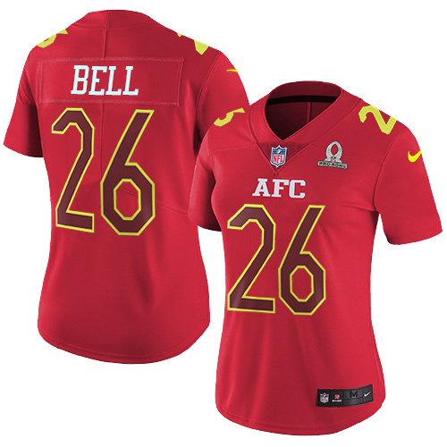 Nike Steelers #26 Le'Veon Bell Red Women's Stitched NFL Limited AFC Pro Bowl Jersey - Click Image to Close